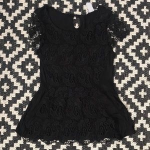 Black peplum shirt